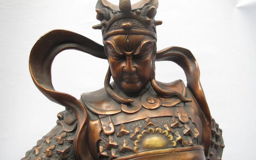 Бесплатная доставка Китайская красная бронза медная миф собака три глаза Ян