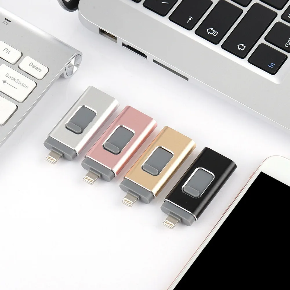 IOS флеш-накопитель 128 ГБ, 256 ГБ 64 Гб карта памяти 3-в-1 OTG USB флэш-накопитель внешнее запоминающее устройство, совместимый с iPhone, iPad и iPod Андро