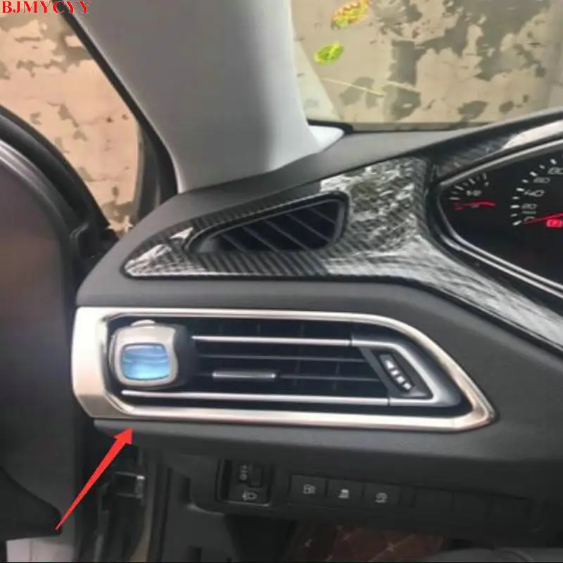 BJMYCYY подходит для peugeot 308 хэтчбек второго поколения T9 из нержавеющей стали отделка кондиционера на выходе крышка автомобиля Acce