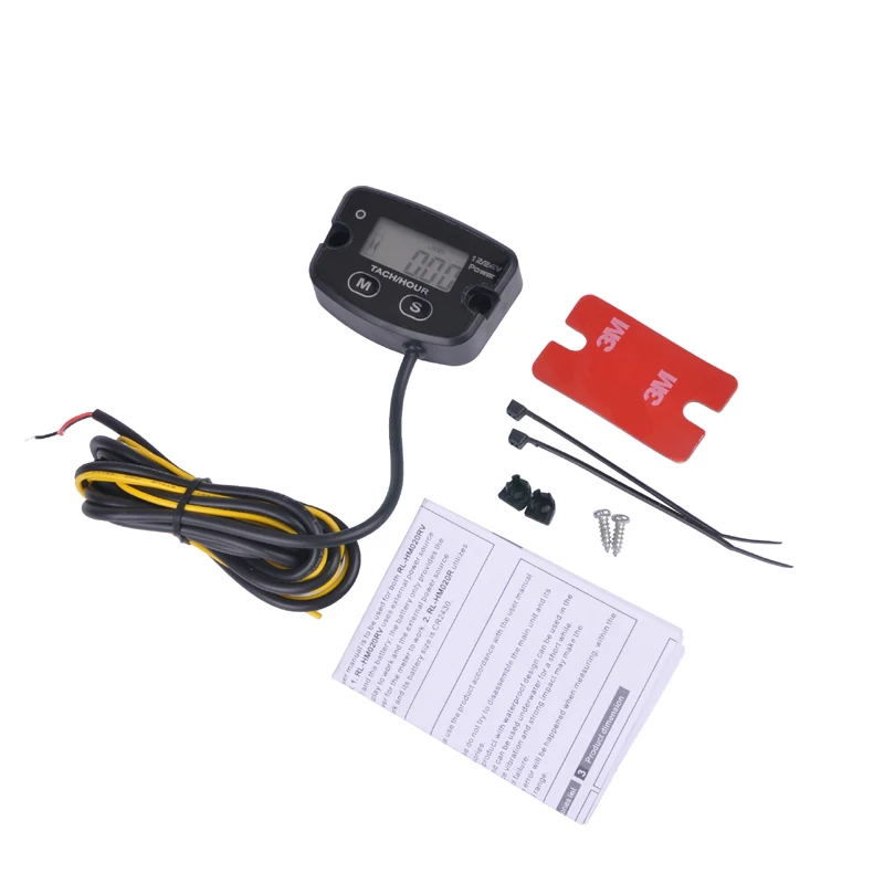 Цифровой сбрасываемый водонепроницаемый счетчик часов тахометр бензинового