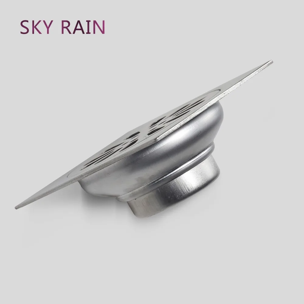 

SKY RAIN Floor Drain 304 Stainless Steel Square Tile Insert Bathroom Drains Strainers