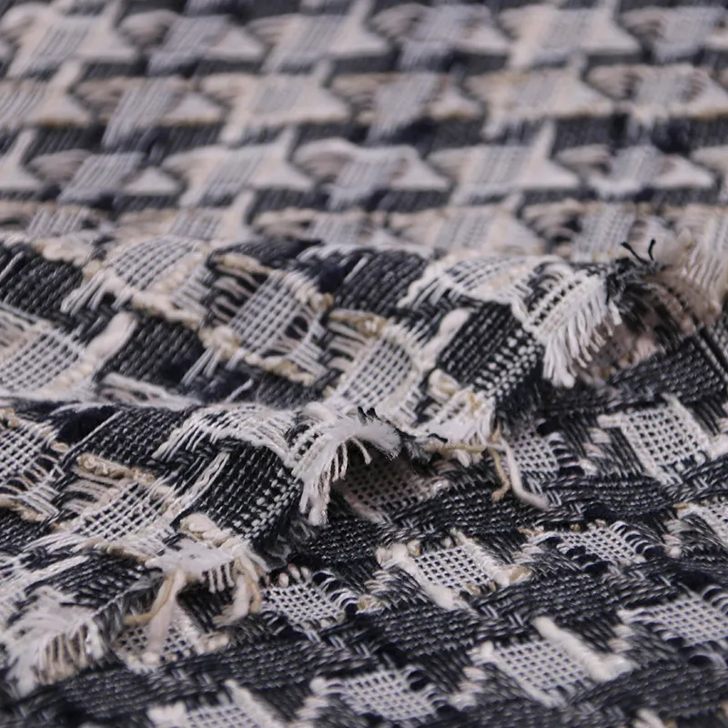 Толстая хлопчатобумажная твидовая ткань окрашенная в пряже для женского пальто