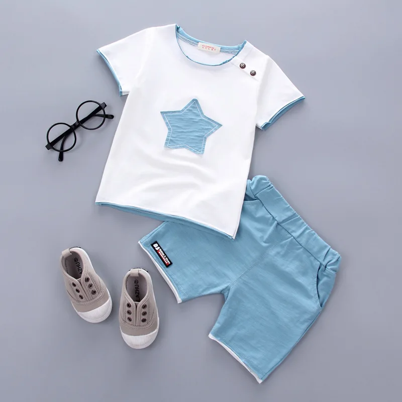 2018 новые летние комплекты одежды повседневная детская одежда из хлопка для