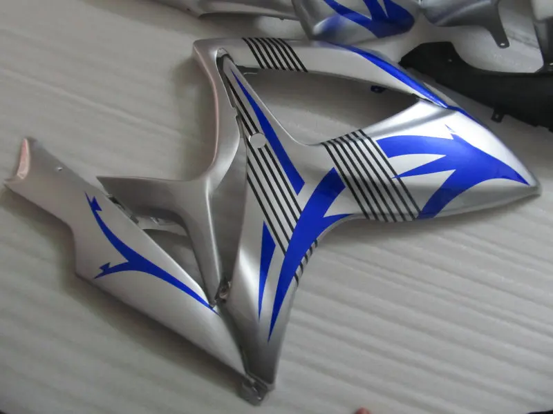 Комплект обтекателей под давлением для GSXR600 750 K6 06 07 GSXR 600 GSXR750 2006 2007 ABS Серебряный