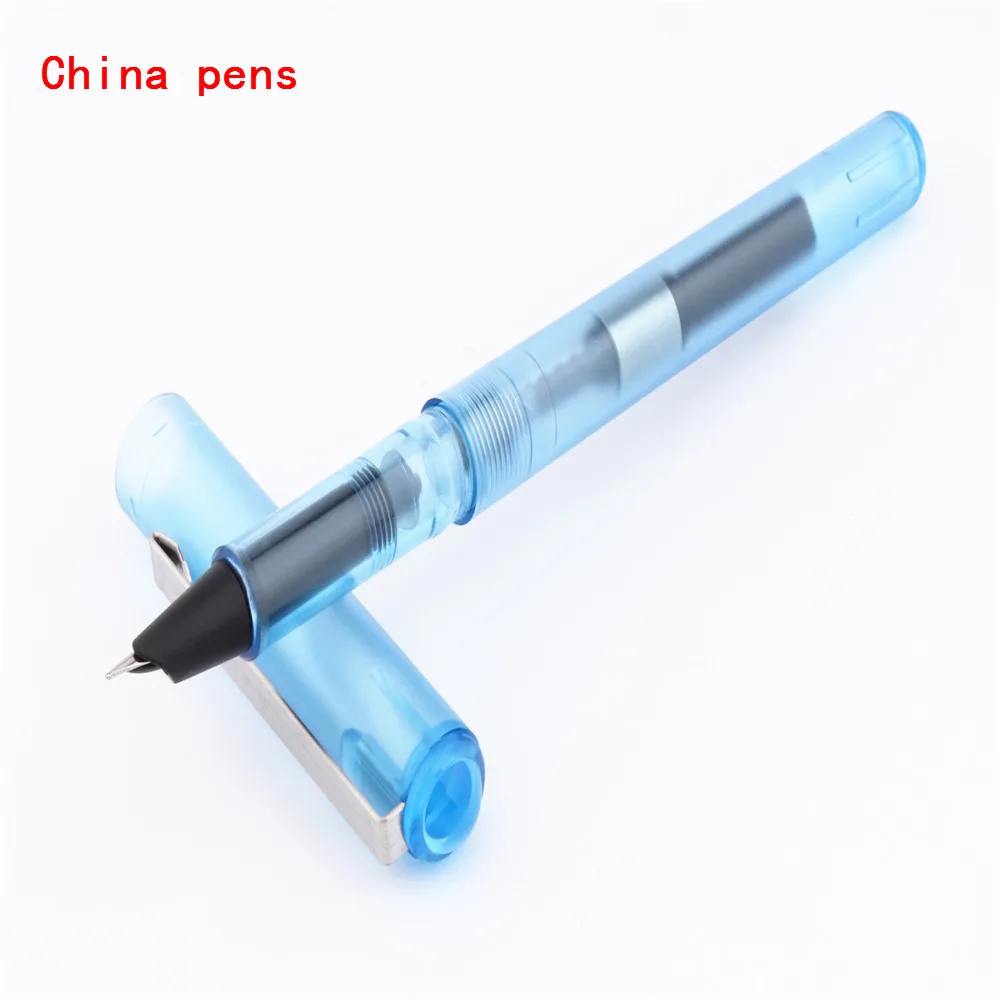 Blue fine JINHAO 991 все прозрачные 5 цветов Учебная практика офисные канцелярские тонкие перьевые ручки новые - Цвет: Blue fine