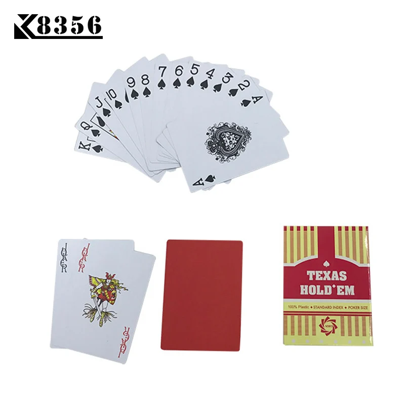 K8356 2 компл./лот строчными буквами Техасский Холдем Пластик игральные карты Водонепроницаемый глазурь покер карты; настольные игры 2,48*3,46 дюймов