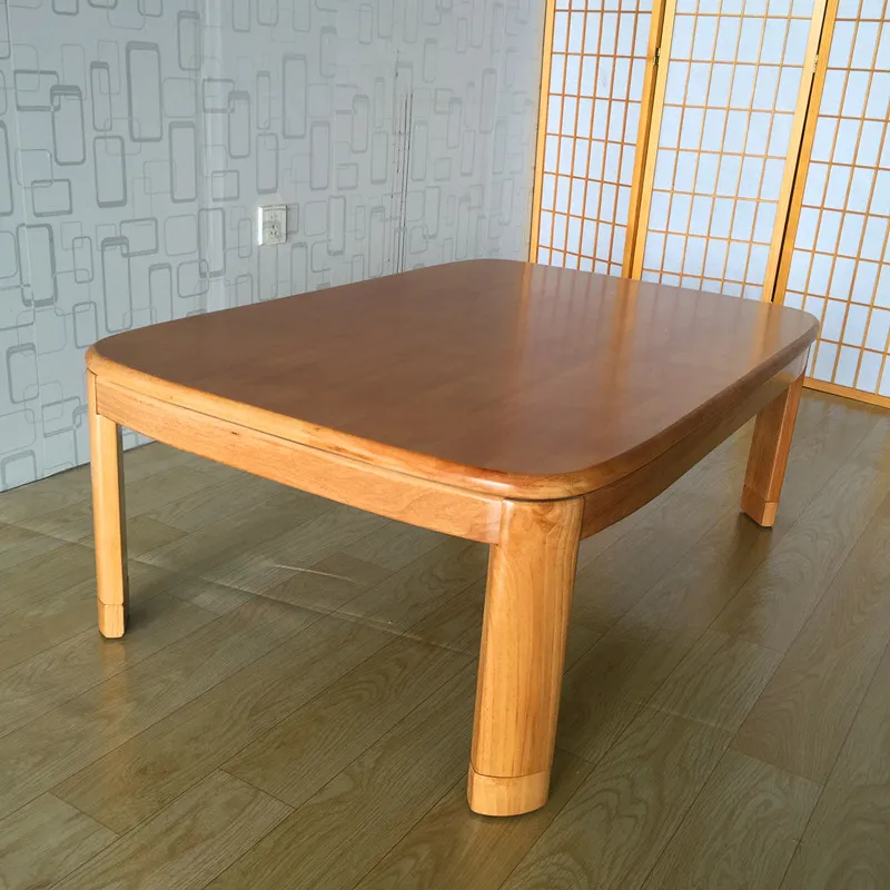 Японский журнальный столик Kotatsu прямоугольный 120 см Натуральная отделка мебель
