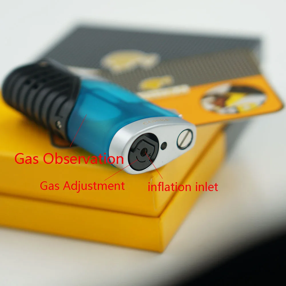 Европейский покупатель Cohiba Мода 3 Факел Jet зажигалка для сигары удар бутановые