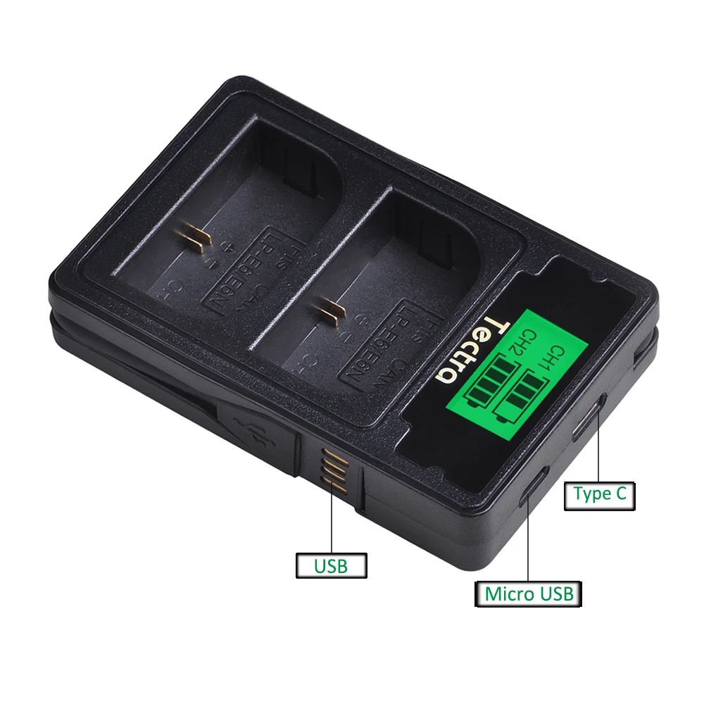 LP-E6 LPE6 LP-E6N зарядное устройство для Canon EOS 5D Mark II III IV, EOS 5DS, 5DS R, EOS 6D LCD Dual charger type C