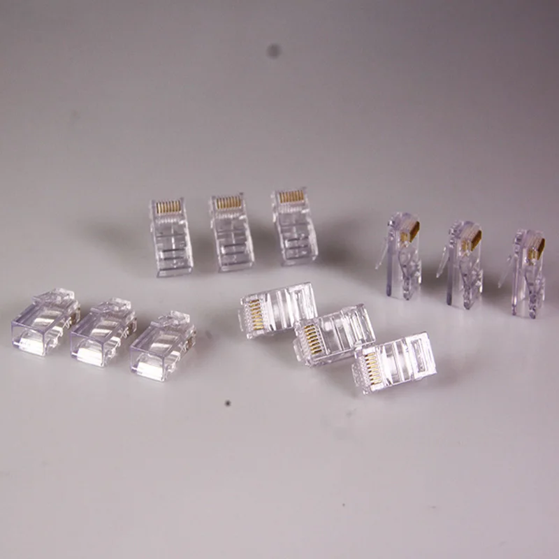 10 шт./лот RJ45 Cat5 CAT5e с разъемом папа RJ-45 Позолоченные сети модульный разъем 8P8C