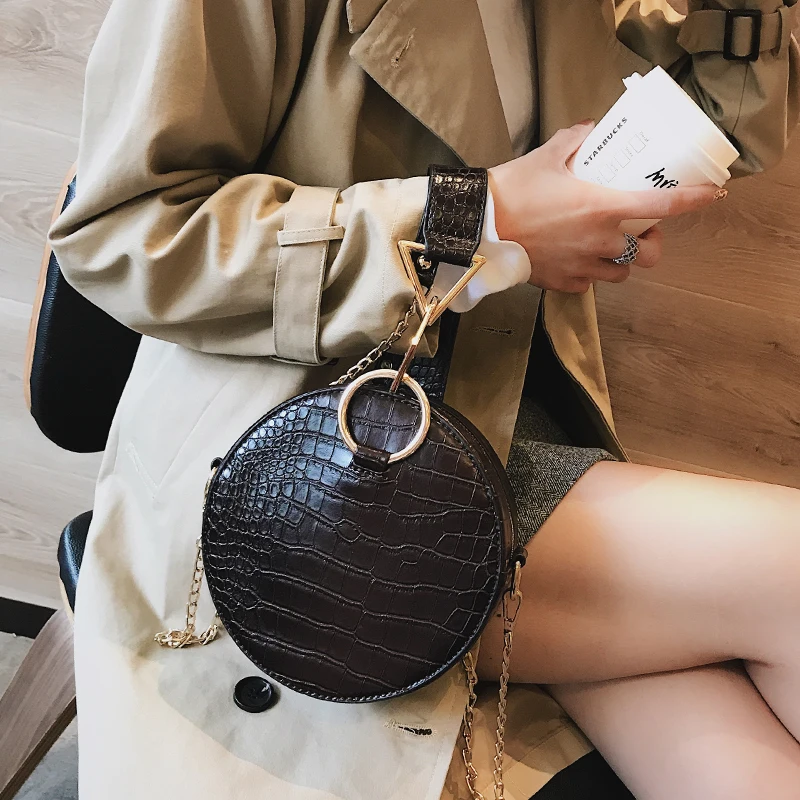 Новинка 2018 модная женская круглая Сумка тоут Женская Роскошная сумка из