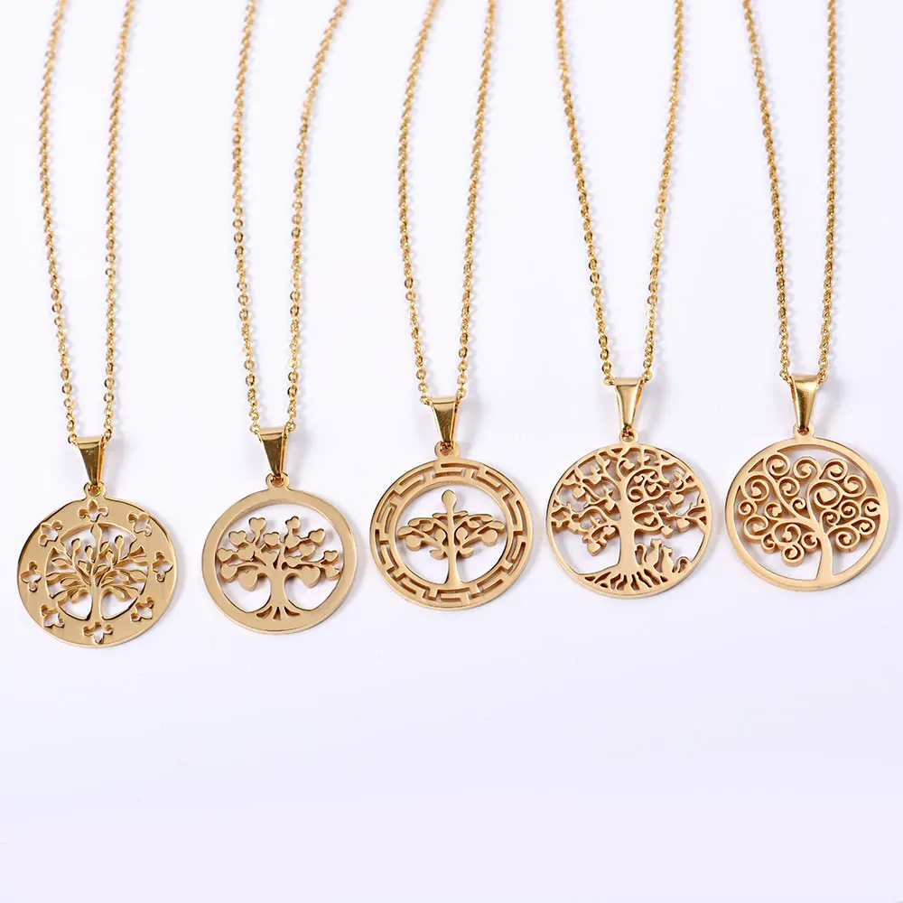 New Fashion Gold Silver Heart Tree Delicate Choker Collarbone Chain Women Stainless Steel Necklace Simple Pendant Charms Jewelry | Украшения