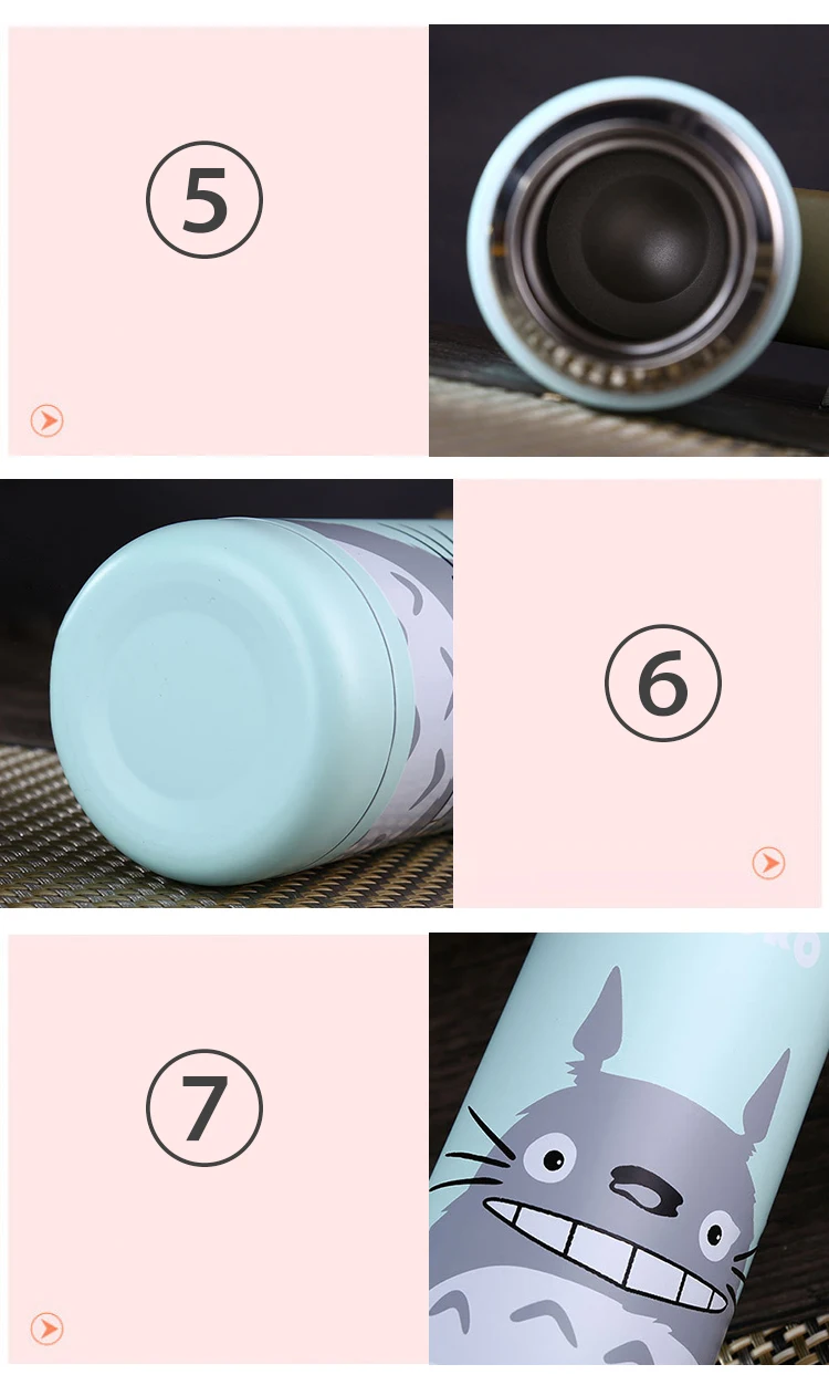 Термос из нержавеющей стали Baymax Tonari No Totoro для детей, термосы, Термокружка My Bottle Termos, чашка для кошек, кружка 500 мл