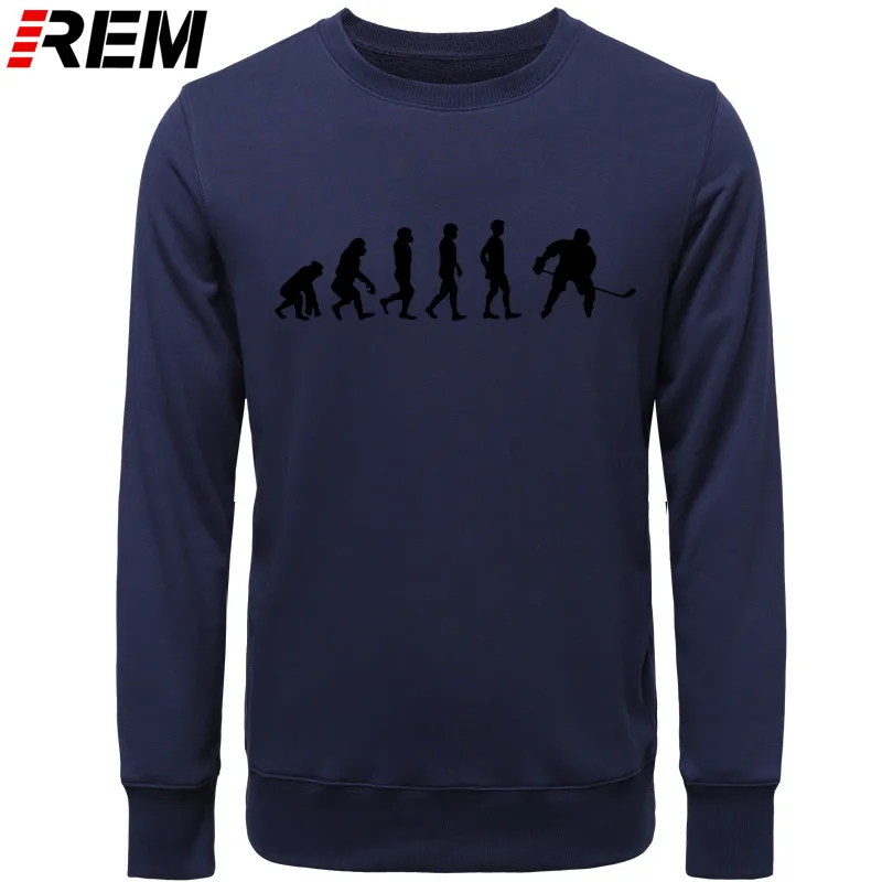 NAVY BLACK REN Evolution Hockeyer, мужские бутиковые повседневные популярные мужские топы из хлопка,, модные брендовые толстовки с круглым вырезом, толстовки - Цвет: NAVY BLACK
