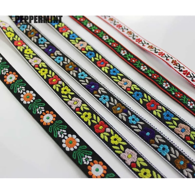 Жаккардовые ленты с цветочной вышивкой для украшения ручной работы 2 ярда 18