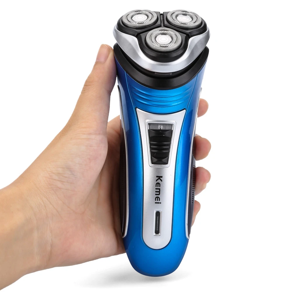 Kemei 220v перезаряжаемая электрическая бритва 3D Тройная плавающая головка