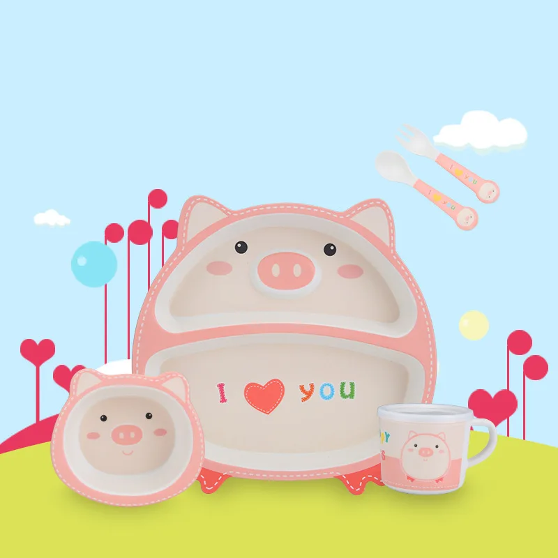 Детская посуда из бамбукового волокна 5 шт./компл. детская экологически