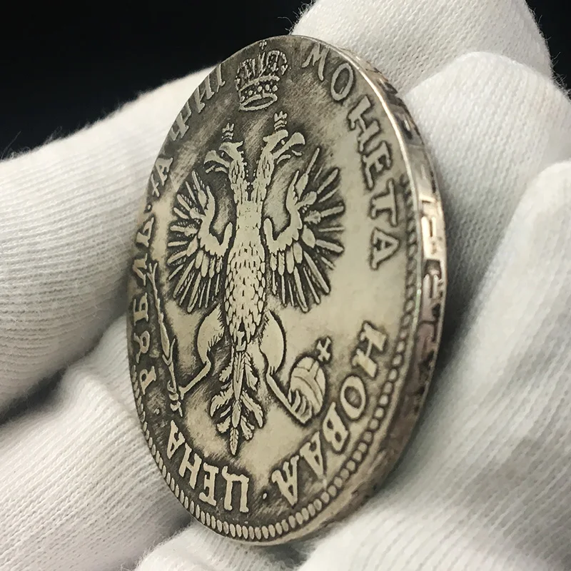 Russian Tsar Peter the Great Commemorative Coin I Antique Silver Coins Collectibles Liberty Double Eagle Challenge | Дом и сад