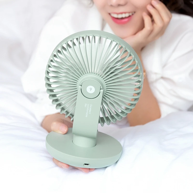 Usb Charging Portable Handheld Electric Fan Air Conditioner Cooler Cooling Summer Desk Table Automatic Shaking Head Coolin | Бытовая
