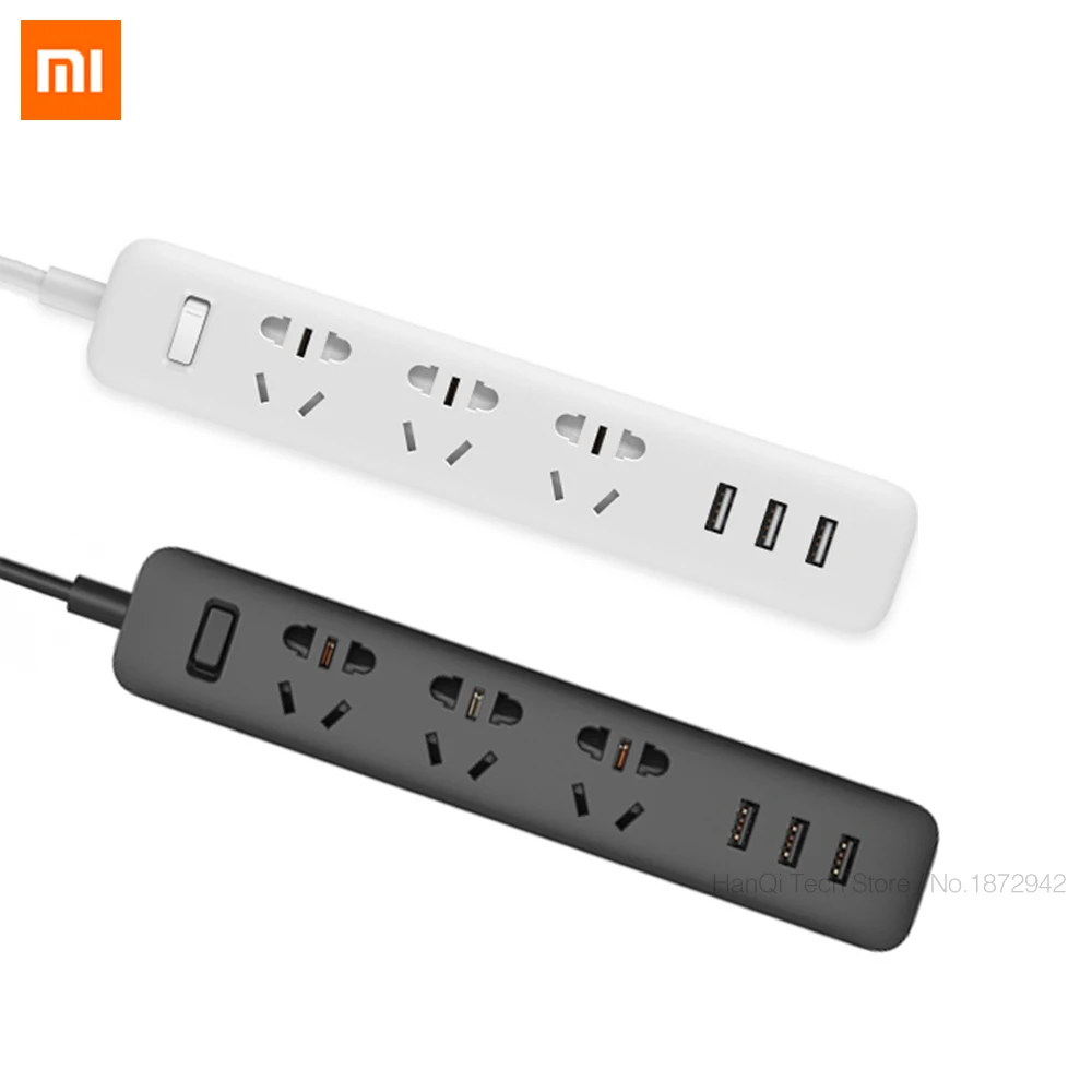 Xiaomi силовой полосы умный дом электроника быстрая зарядка 3 USB 2,0 Интерфейс удлинитель разъем с ЕС Великобритания AU адаптер