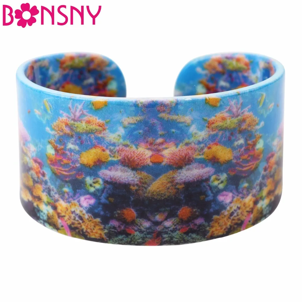 Bonsny акриловые браслеты в виде рыбок женский браслет новая коллекция океан 2017