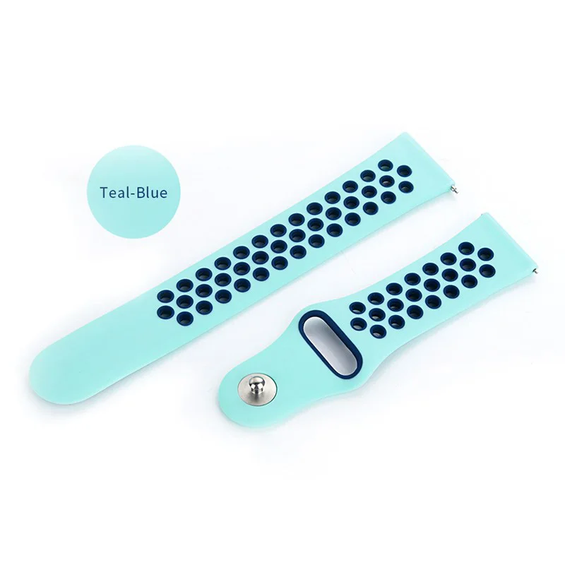 Teal blue 17 видов цветов силиконовый ремешок для Amazfit Bip Замена для Xiaomi Huami Amazfit браслет Huami Amazfit Bip бит ремешок 20 мм - Цвет ремешка: Teal blue