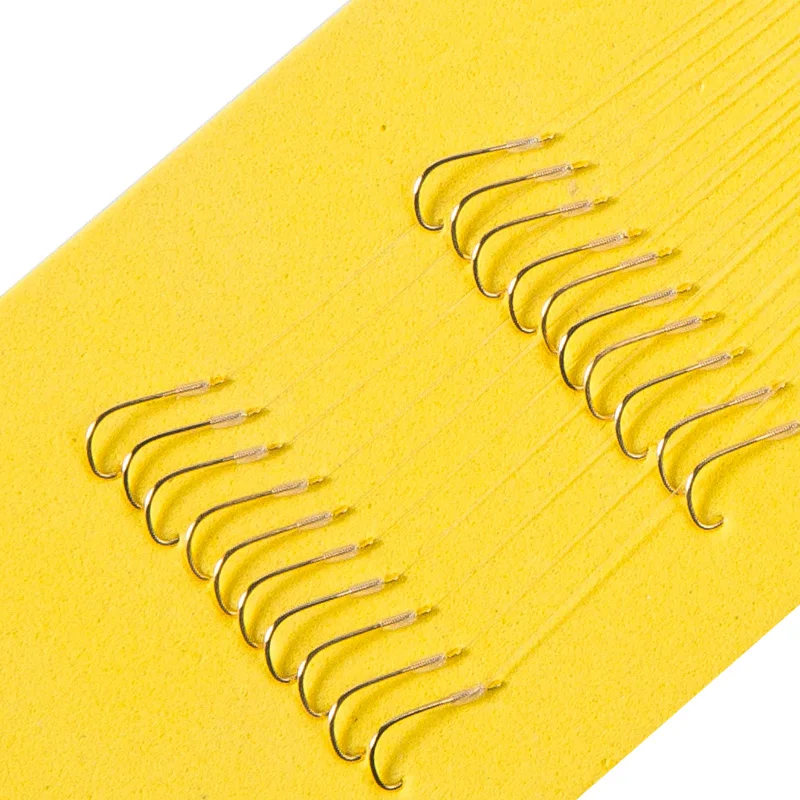 10pcs/bag Relied gold sleeves line double hook fishing taiwan tackle meridianal Handing Hook 2 | Спорт и развлечения