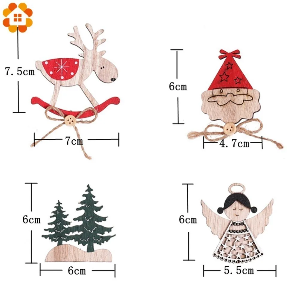 3 шт./компл. Санта-Клаус Рождественская елка деревянные топперы для торта с