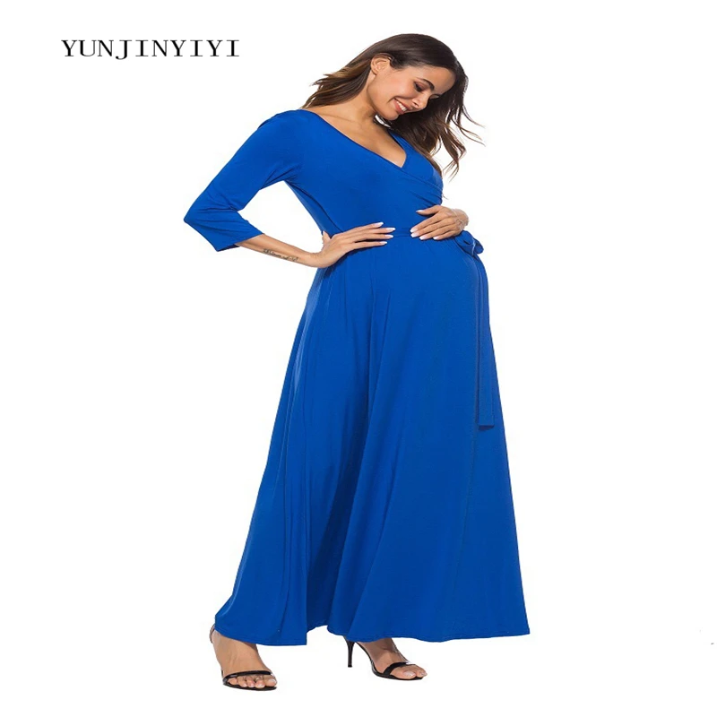 Платья с глубоким v образным вырезом и длинными рукавами для беременных женщин