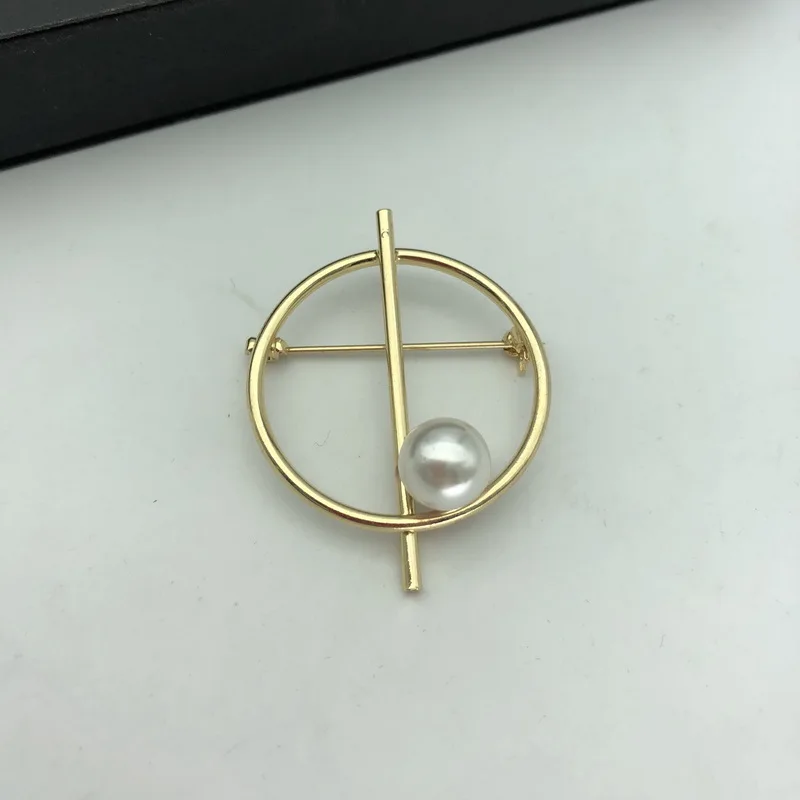 gold color F. J4Z новые модные панковские геометрические Броши для женщин Рок круги бар имитация жемчуга булавки броши для пальто Броши lindos - Окраска металла: gold color