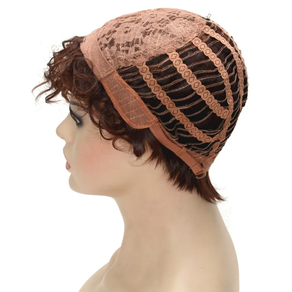 StrongBeauty, женские парики, асимметричные, боковое взрыва, короткие, кудрявые, синтетические волосы, коричневый/черный, парик для черных женщин