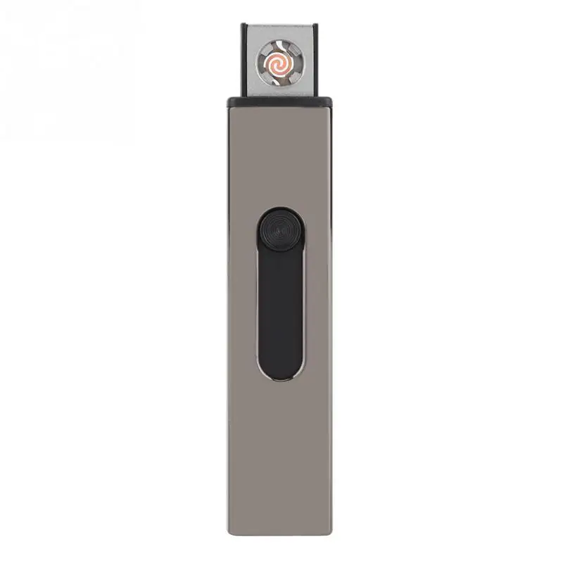 Черный Сенсорный выключатель зажигалка Прикуриватель USB Электронная ветрозащитная Мужская Подарочная зажигалка аксессуары для курения - Цвет: Черный