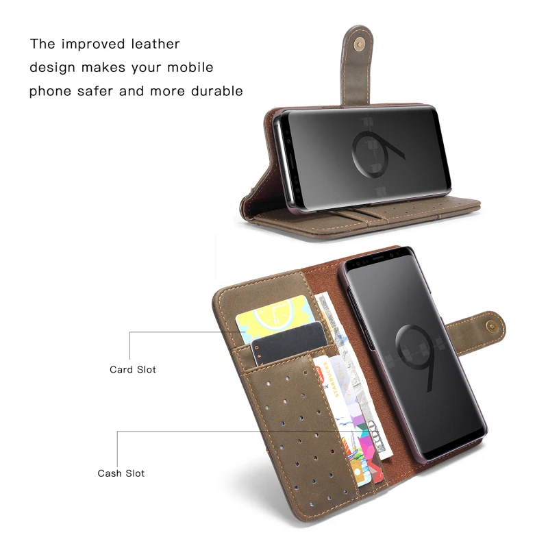 Кожаный чехол книжка с ремешком для Samsung Galaxy S20 Ultra S10 S9 S8 Plus S6 S7 Edge Note 8 9 10