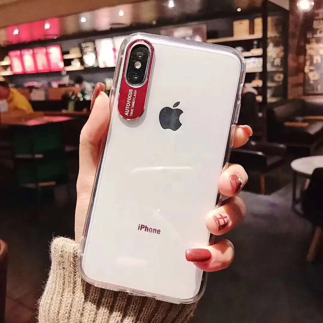 Camera Protective Transparent Back Case For iphone XS MAX Cover XR 6 6s 7 8 Plus X Metal + TPU Soft |