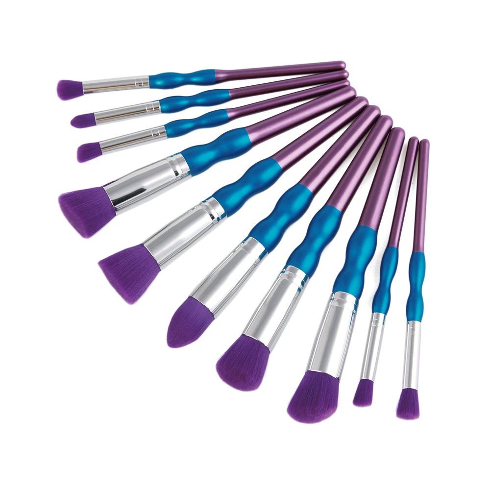 10 шт. деревянной ручкой Макияж Кисточки комплект Косметическая пудра Румяна