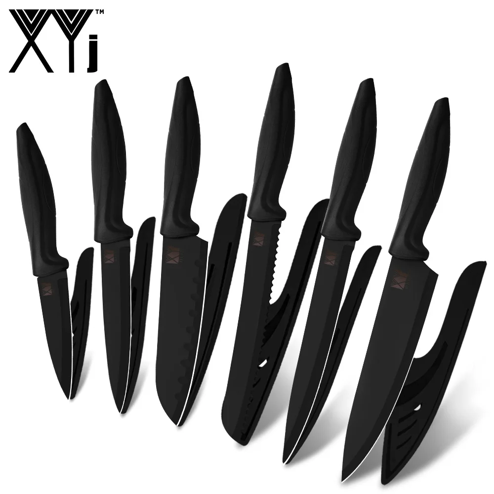 6 PCS Sets XYj набор кухонных ножей из 6 предметов, японский нож Santoku, нож, нож для повара, ножи для резки овощей, режущие инструменты - Цвет: 6 PCS Sets