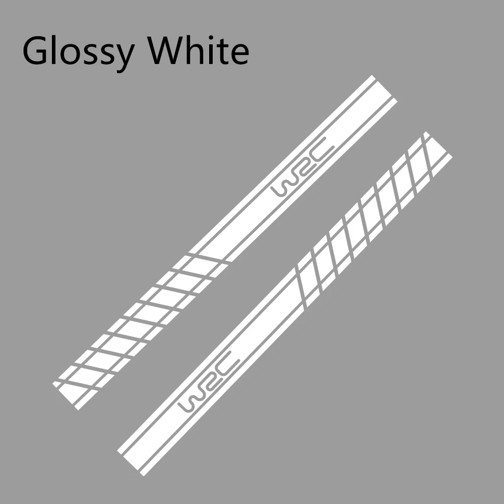 Glossy White 2 шт., 220 см x 16 см, длинные полосатые наклейки для автомобиля, автомобильные боковые юбки, наклейки для самостоятельного изготовления, наклейки для гоночных спортивных стикеров, аксессуары для тюнинга автомобиля - Название цвета: Glossy White