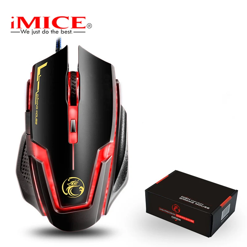IMICE брендовая проводная мышь USB1.8 M A9 игровая оптическая для настольного