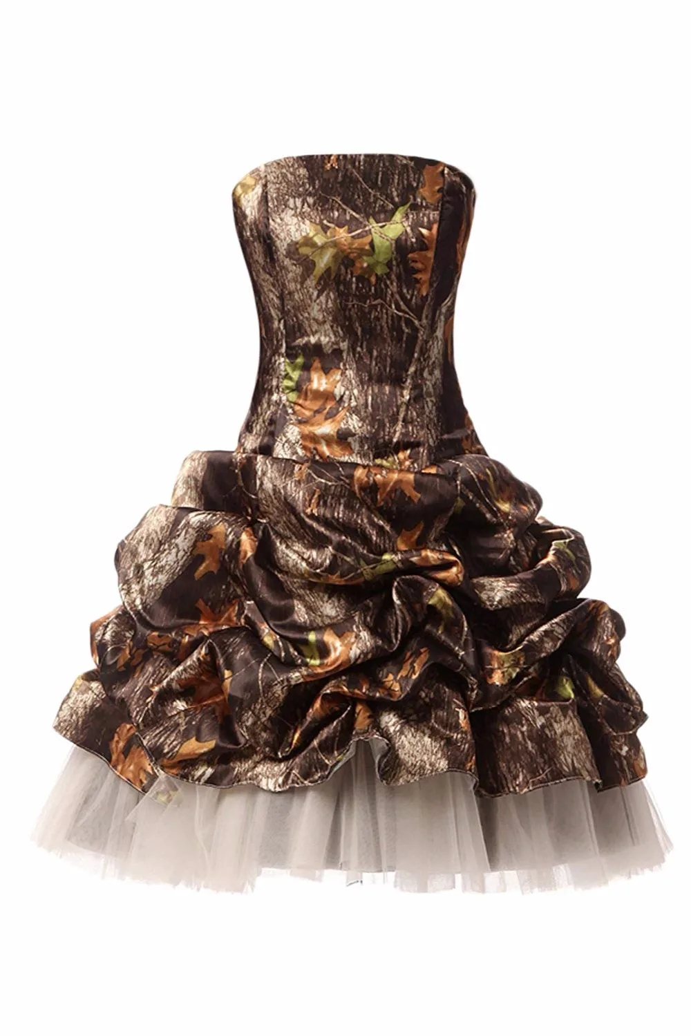 Bealegantom 2019 New High Quality Short Satin Camo Prom Dresses Camouflage Evening Homecoming Party Gown QA1570