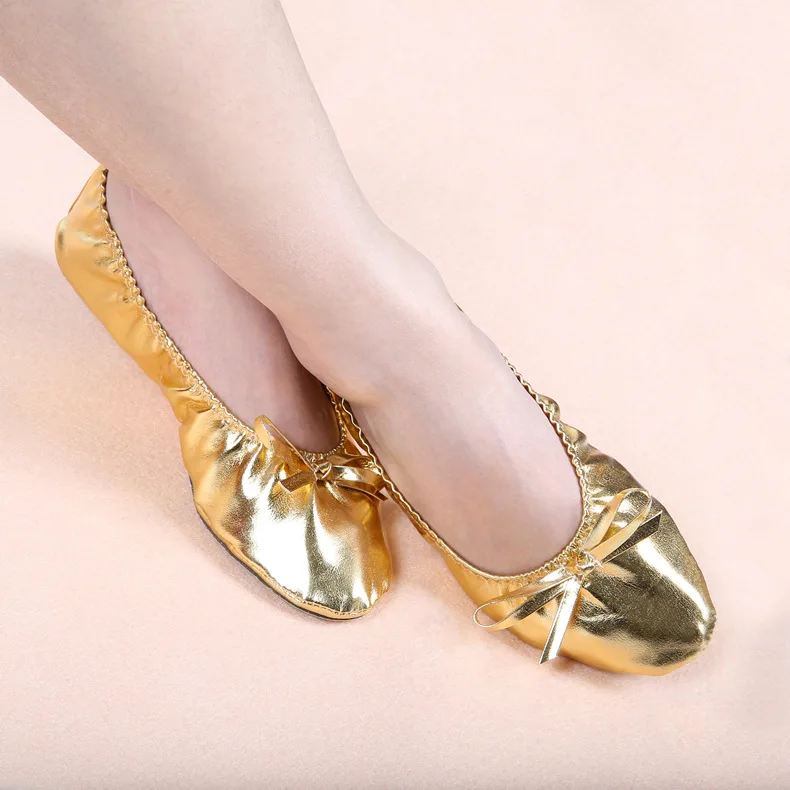 

Newest Adult Girls Soft Sole Flat Shoes Ballet Dance Belly Dance Practice Shoes Elastic Bowknot Belly Ballet Dance Shoes