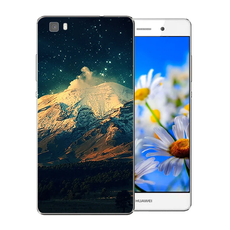 Soft TPU Phone Case for Huawei P8 LITE Silicon Matte Back Cover Anti Knock Slim Funda Ascend Lite Landscape Pattern Coque |