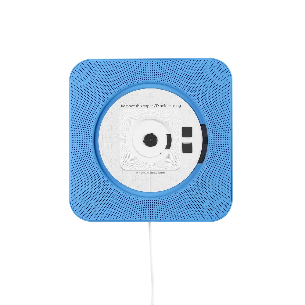 ET cd-плеер настенные Bluetooth Музыкальные плееры с пультом дистанционного управления/3,5 мм разъем для наушников/USB адаптер Поддержка FM радио MP3 - Цвет: Blue EURO Plug