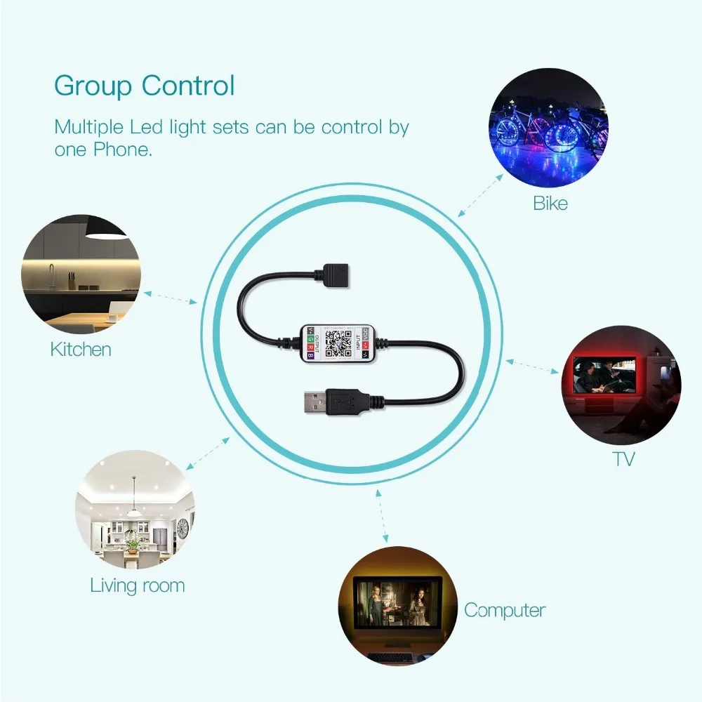 HKZZI USB светодиодный световой бар беспроводной Bluetooth 4 0 управление приложение