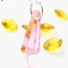 100 шт. 36 мм блестящие розовые хрустальные подвески для люстры (Бесплатные Кольца), детали для хрустальных ламп, хрустальные подвески для люстры в виде сосулек