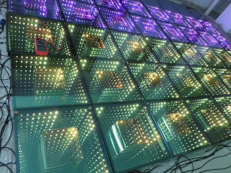 Горячая 3D Зеркало led танцпол диско светильник для свадьбы ночного клуба