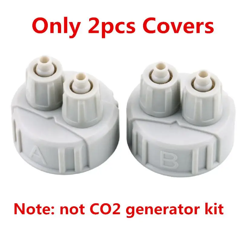 Аквариум Diy CO2 генератор системы комплект с Co2 клапан регулятора настольный монитор или только 2 крышки бутылки для аквариума воды завод - Цвет: Белый