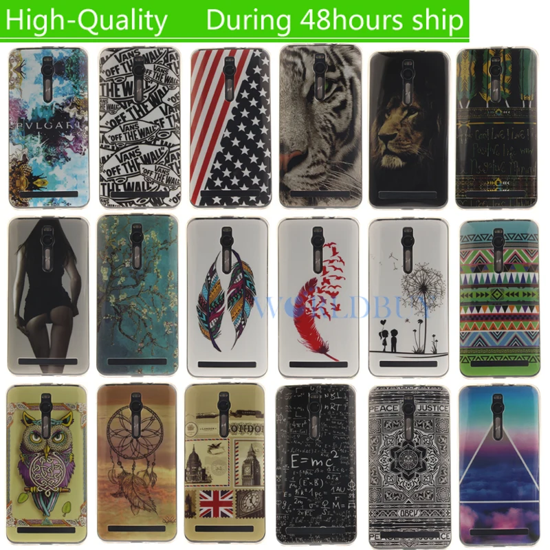 For Asus Zenfone 2 ZE551ML Silicone Rubber Protective Skin Soft Gel TPU IMD Back Cover Case