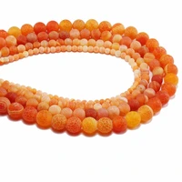 1strandlot 4 6 8 10 12 mm lace frost agat onyx beads orange weathering natural stones for jewelry making strand wholesale beads