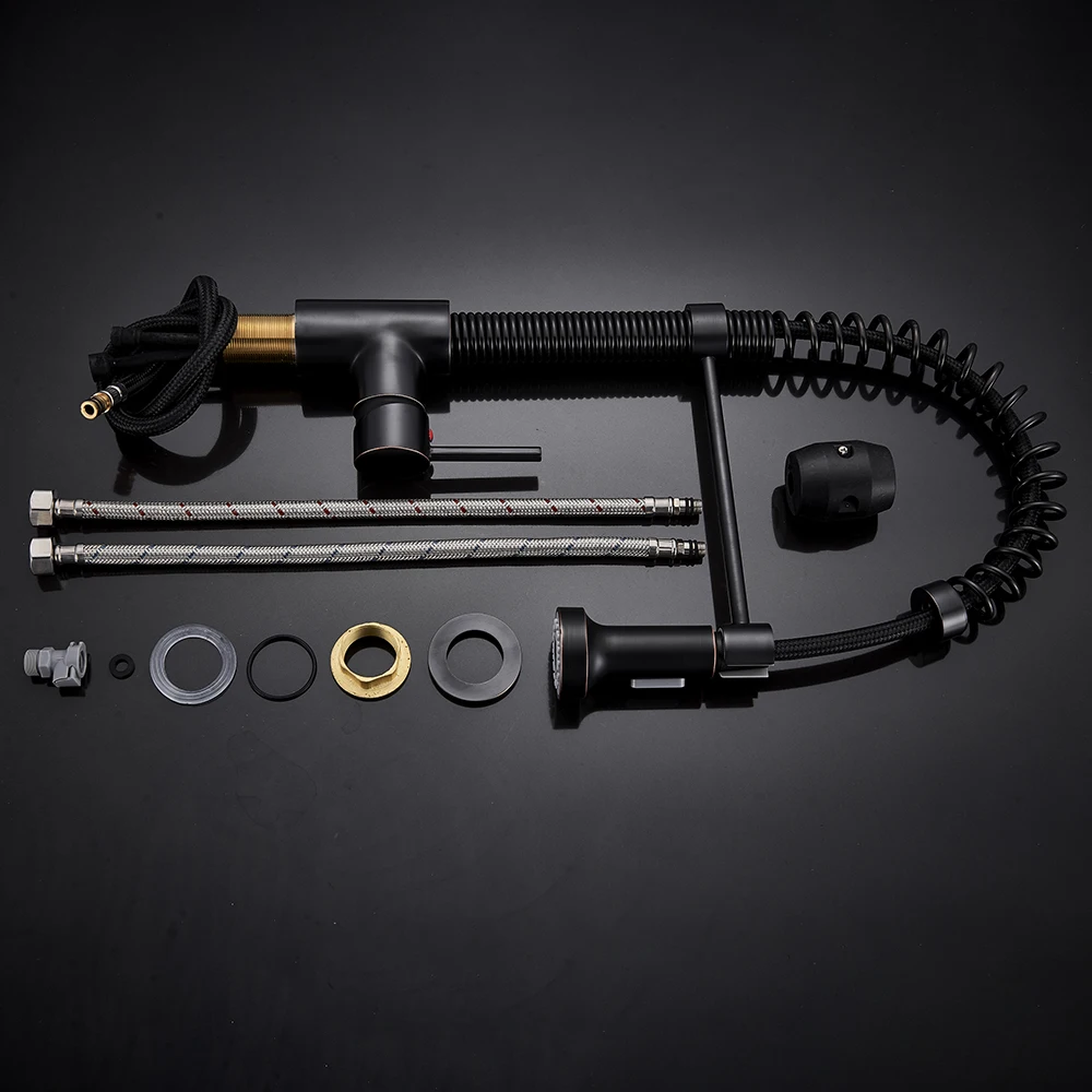 Смеситель для кухни Uythner черный бронзовый/хромированный на бортике смеситель