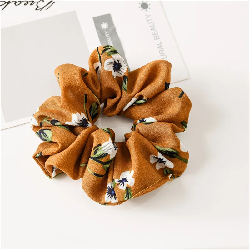 scrunchie 20 Новинка, цветочные резинки для волос, повязка на голову, летняя повязка на голову для женщин, конфетный цветной хвост, держатель, модная повязка на голову, аксессуары для девочек - Цвет: scrunchie 20
